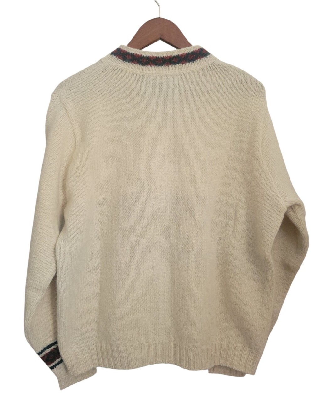 Vintage Lands' End Wool Fair Isle Sweater L Nordic Ski Lodge Made USA 90s - Picture 7 of 11